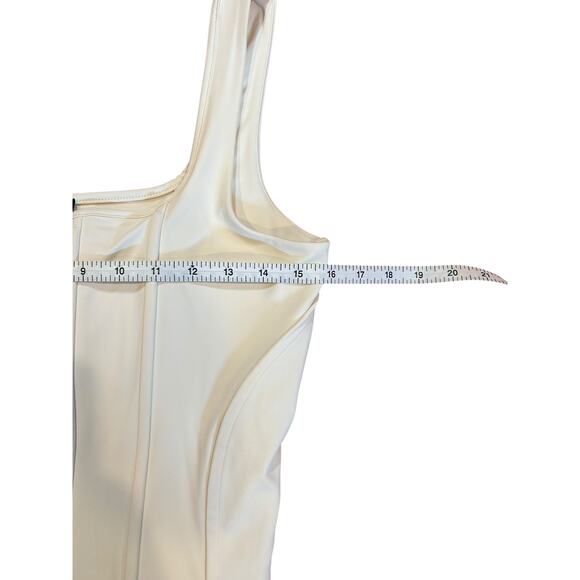 EXPRESS Off White Body Contour Compression Corset Cropped Tank Bustier LARGE - Picture 5 of 7